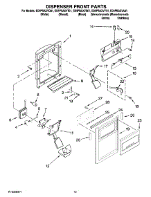 08 - Dispenser Front Parts parts for Whirlpool Refrigerator ED5PBAXVQ01 from AppliancePartsPros.com