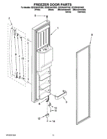 07 - Freezer Door Parts parts for Whirlpool Refrigerator GD5DHAXVQ02 from AppliancePartsPros.com