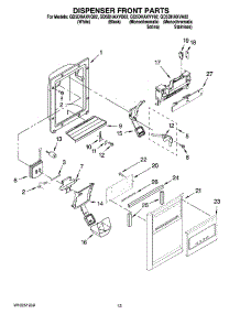 08 - Dispenser Front Parts parts for Whirlpool Refrigerator GD5DHAXVQ02 from AppliancePartsPros.com