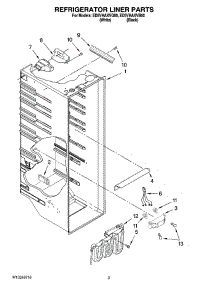02 - Refrigerator Liner Parts parts for Whirlpool Refrigerator ED5VHAXVB00 from AppliancePartsPros.com