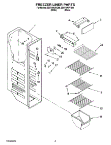 04 - Freezer Liner Parts parts for Whirlpool Refrigerator ED5VHAXVB00 from AppliancePartsPros.com