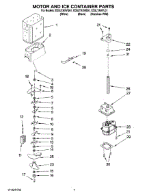 05 - Motor And Ice Container Parts parts for Whirlpool Refrigerator ED5LTAXVL01 from AppliancePartsPros.com