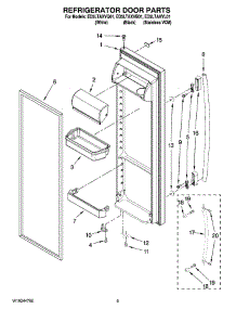 06 - Refrigerator Door Parts parts for Whirlpool Refrigerator ED5LTAXVL01 from AppliancePartsPros.com