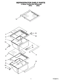 03 - Refrigerator Shelf Parts parts for Whirlpool Refrigerator ED5VHAXVQ00 from AppliancePartsPros.com