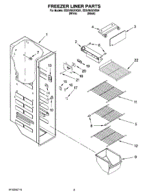 04 - Freezer Liner Parts parts for Whirlpool Refrigerator ED5VHAXVQ01 from AppliancePartsPros.com