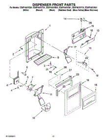 08 - Dispenser Front Parts parts for Whirlpool Refrigerator ED5FHAXVA01 from AppliancePartsPros.com