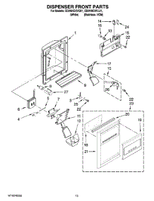 08 - Dispenser Front Parts parts for Whirlpool Refrigerator ED2NHGXVL01 from AppliancePartsPros.com