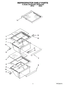03 - Refrigerator Shelf Parts parts for Whirlpool Refrigerator ED5VHAXVB01 from AppliancePartsPros.com