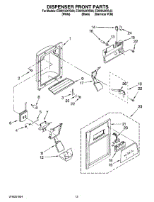 08 - Dispenser Front Parts parts for Whirlpool Refrigerator ED5HHAXVL03 from AppliancePartsPros.com