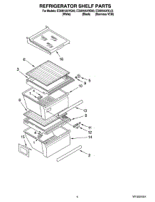 03 - Refrigerator Shelf Parts parts for Whirlpool Refrigerator ED5HHAXVB03 from AppliancePartsPros.com