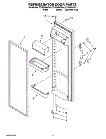 06 - Refrigerator Door Parts parts for Whirlpool Refrigerator ED5HHAXVB03 from AppliancePartsPros.com