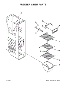 04 - Freezer Liner Parts parts for Whirlpool Refrigerator ED2VHEXVB01 from AppliancePartsPros.com