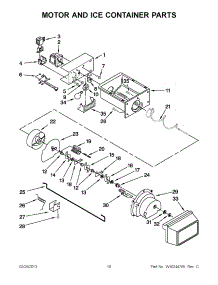 05 - Motor And Ice Container Parts parts for Whirlpool Refrigerator ED2VHEXVB01 from AppliancePartsPros.com