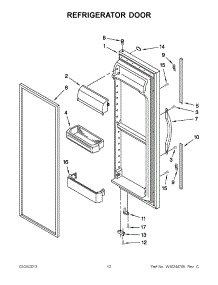 06 - Refrigerator Door parts for Whirlpool Refrigerator ED2VHEXVB01 from AppliancePartsPros.com
