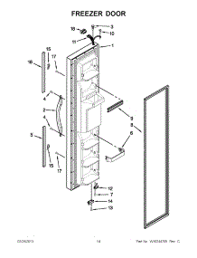 07 - Freezer Door parts for Whirlpool Refrigerator ED2VHEXVB01 from AppliancePartsPros.com