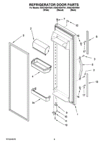 06 - Refrigerator Door Parts parts for Whirlpool Refrigerator ED5CHQXVT01 from AppliancePartsPros.com