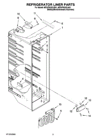 02 - Refrigerator Liner Parts parts for Whirlpool Refrigerator 6ED2FHGXVQ01 from AppliancePartsPros.com