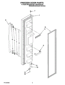 07 - Freezer Door Parts parts for Whirlpool Refrigerator 6ED2FHGXVQ01 from AppliancePartsPros.com