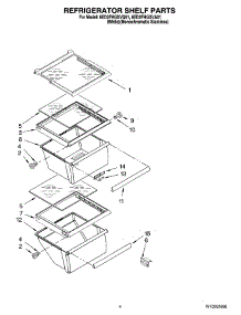 03 - Refrigerator Shelf Parts parts for Whirlpool Refrigerator 6ED2FHGXVA01 from AppliancePartsPros.com