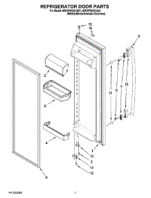 06 - Refrigerator Door Parts parts for Whirlpool Refrigerator 6ED2FHGXVA01 from AppliancePartsPros.com