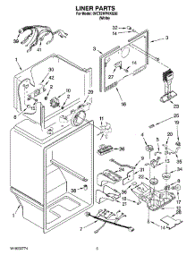 03 - Liner Parts parts for Whirlpool Refrigerator 8VET2WPKKQ06 from AppliancePartsPros.com