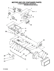 09 - Motor And Ice Container Parts parts for Whirlpool Refrigerator 6ED2FHGXVA01 from AppliancePartsPros.com