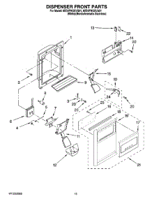 10 - Dispenser Front Parts parts for Whirlpool Refrigerator 6ED2FHGXVA01 from AppliancePartsPros.com