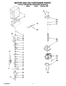 05 - Motor And Ice Container Parts parts for Whirlpool Refrigerator ED5HHAXVL02 from AppliancePartsPros.com