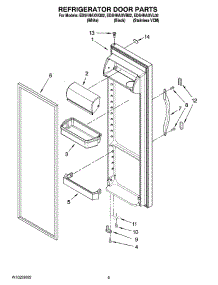 06 - Refrigerator Door Parts parts for Whirlpool Refrigerator ED5HHAXVL02 from AppliancePartsPros.com
