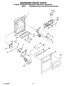 08 - Dispenser Front Parts parts for Whirlpool Refrigerator GS5DHAXVQ01 from AppliancePartsPros.com