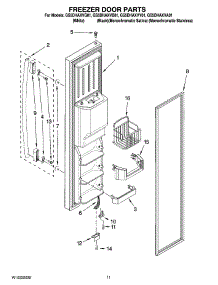 07 - Freezer Door Parts parts for Whirlpool Refrigerator GS5DHAXVB01 from AppliancePartsPros.com