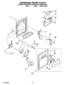 08 - Dispenser Front Parts parts for Whirlpool Refrigerator ED5HVEXVQ02 from AppliancePartsPros.com