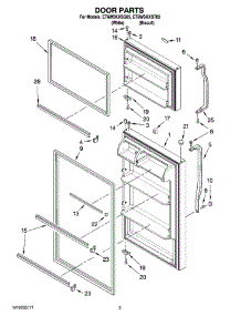 02 - Door Parts parts for Whirlpool Refrigerator ET6WSKXSQ05 from AppliancePartsPros.com