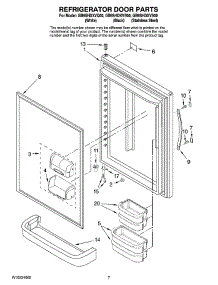 04 - Refrigerator Door Parts parts for Whirlpool Refrigerator GB9SHDXVS00 from AppliancePartsPros.com