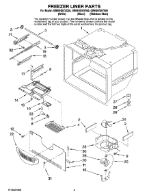 03 - Freezer Liner Parts parts for Whirlpool Refrigerator GB9SHDXVQ00 from AppliancePartsPros.com