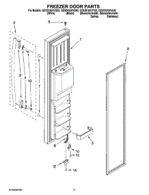 07 - Freezer Door Parts parts for Whirlpool Refrigerator GD5DHAXVB03 from AppliancePartsPros.com