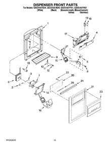 08 - Dispenser Front Parts parts for Whirlpool Refrigerator GS5SVAXVA01 from AppliancePartsPros.com