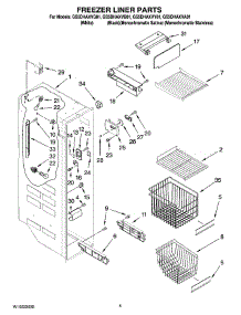 04 - Freezer Liner Parts parts for Whirlpool Refrigerator GS5DHAXVA01 from AppliancePartsPros.com