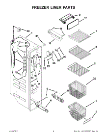 04 - Freezer Liner Parts parts for Whirlpool Refrigerator GD5RVAXVQ01 from AppliancePartsPros.com