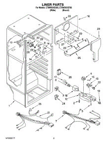03 - Liner Parts parts for Whirlpool Refrigerator ET6WSKXST05 from AppliancePartsPros.com