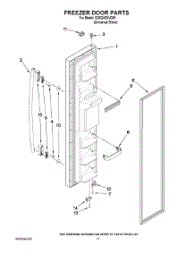 07 - Freezer Door Parts parts for Whirlpool Refrigerator ED5GVEXVD01 from AppliancePartsPros.com