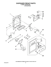 08 - Dispenser Front Parts parts for Whirlpool Refrigerator ED5GVEXVD01 from AppliancePartsPros.com