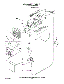 12 - Icemaker Parts parts for Whirlpool Refrigerator ED5GVEXVD01 from AppliancePartsPros.com