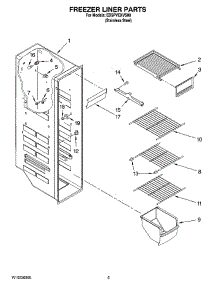 04 - Freezer Liner Parts parts for Whirlpool Refrigerator ED5PVEXVS00 from AppliancePartsPros.com