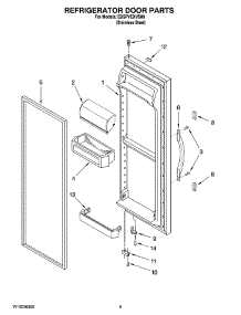 06 - Refrigerator Door Parts parts for Whirlpool Refrigerator ED5PVEXVS00 from AppliancePartsPros.com