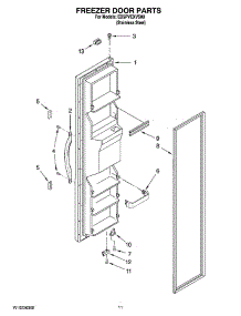 07 - Freezer Door Parts parts for Whirlpool Refrigerator ED5PVEXVS00 from AppliancePartsPros.com