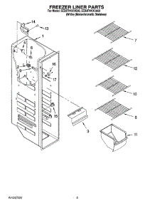 04 - Freezer Liner Parts parts for Whirlpool Refrigerator 5ED2FHKXVA00 from AppliancePartsPros.com