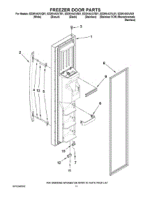 07 - Freezer Door Parts parts for Whirlpool Refrigerator ED2KHAXVT01 from AppliancePartsPros.com