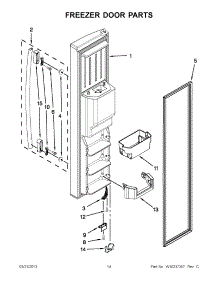07 - Freezer Door Parts parts for Whirlpool Refrigerator GS6NHAXVB01 from AppliancePartsPros.com