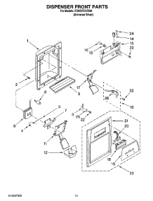08 - Dispenser Front Parts parts for Whirlpool Refrigerator ED5GVEXVD00 from AppliancePartsPros.com